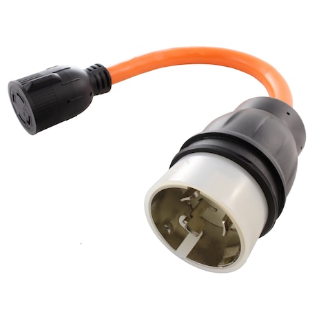 Ac Works Plug Adapter, STW, L14-30R, SS2-50P, 1.5 ft., Orange SS2L1430-018